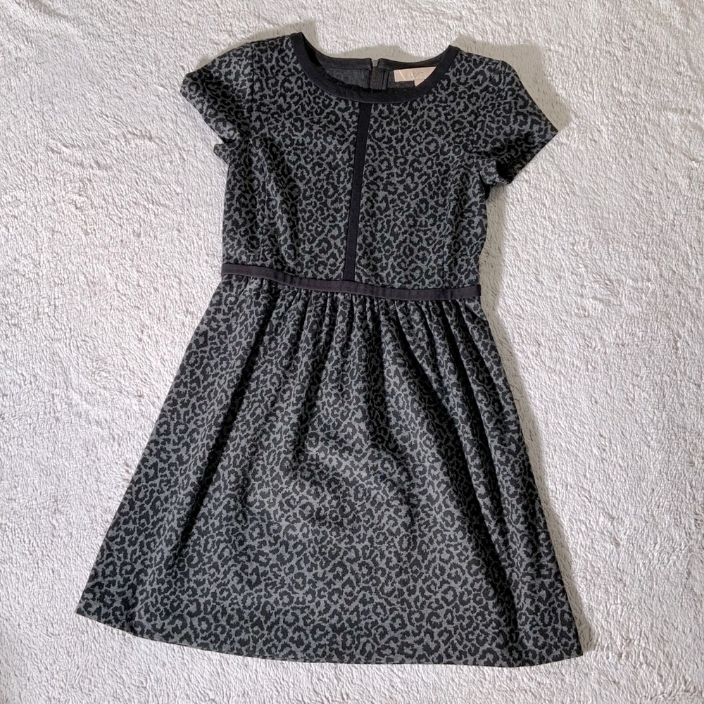 LOFT Ponte Knit Dress in Leopard Print - Small